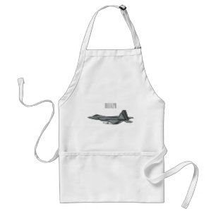 Fighter aircraft cartoon illustration adult apron