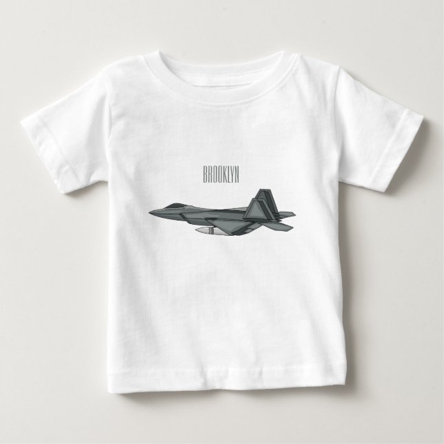 Fighter aircraft cartoon illustration baby T-Shirt (Front)