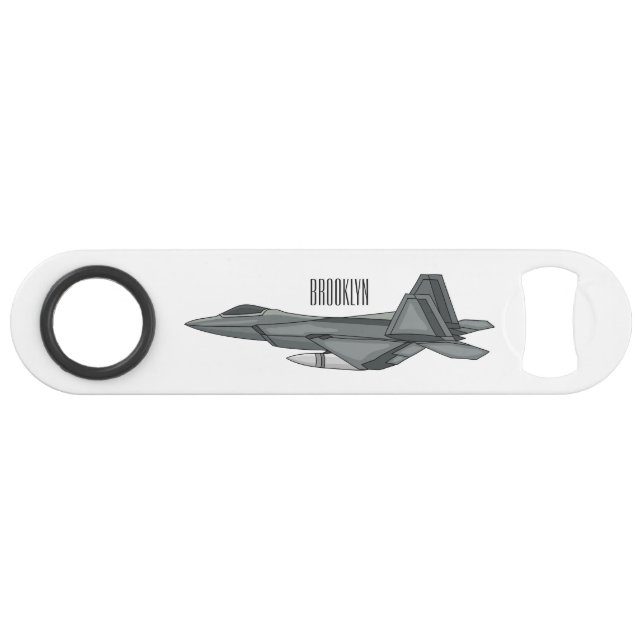 Fighter aircraft cartoon illustration bar key (Front (Horizontal))