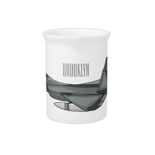 Fighter aircraft cartoon illustration  beverage pitcher