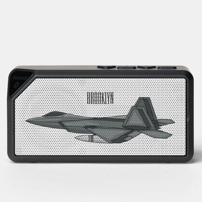 Fighter aircraft cartoon illustration bluetooth speaker (Front)