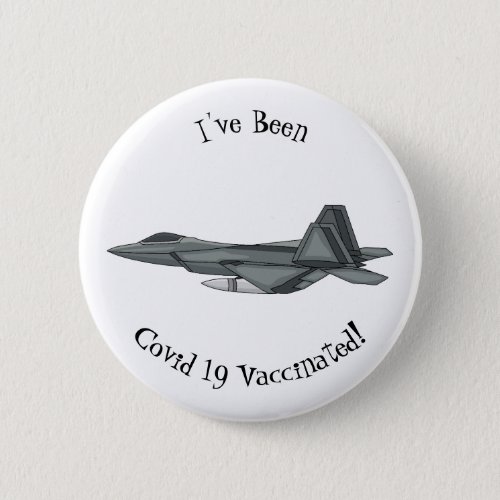 Fighter aircraft cartoon illustration button