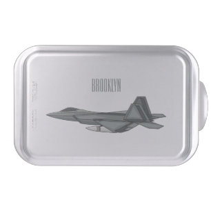 Fighter aircraft cartoon illustration cake pan
