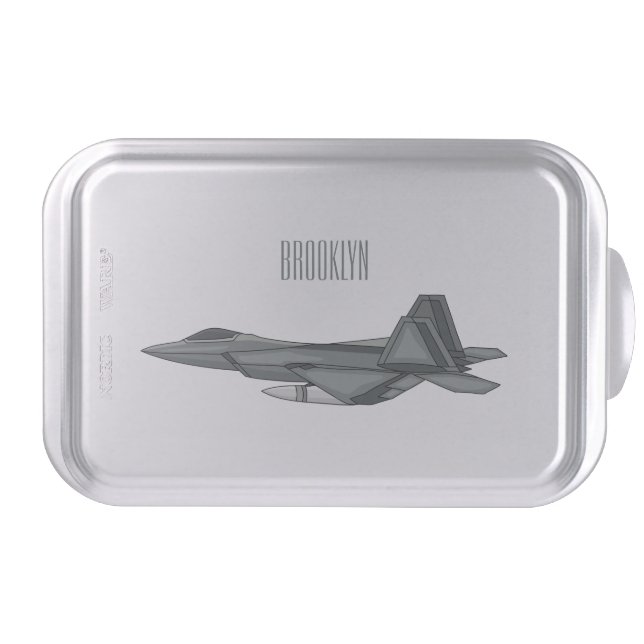 Fighter aircraft cartoon illustration cake pan (Front)