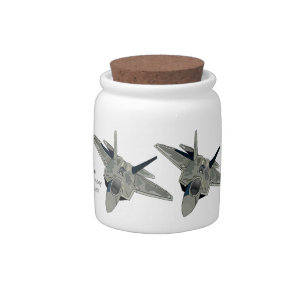 Fighter aircraft cartoon illustration candy jar