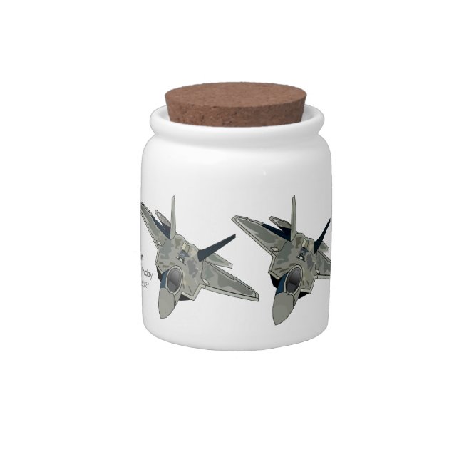 Fighter aircraft cartoon illustration candy jar (Right)