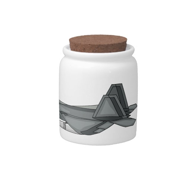 Fighter aircraft cartoon illustration candy jar (Front)