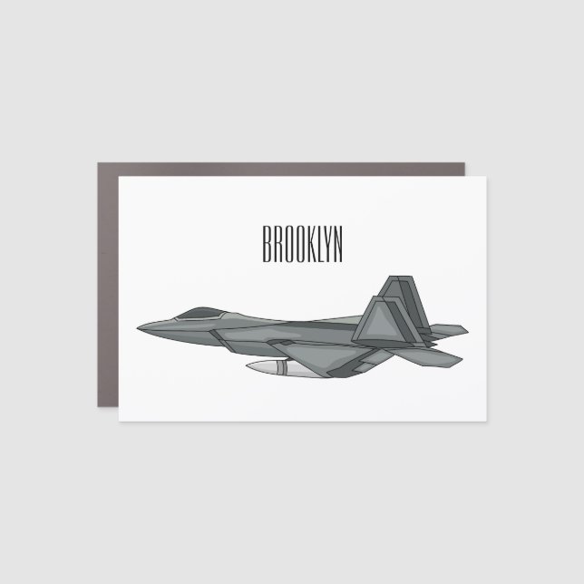 Fighter aircraft cartoon illustration car magnet (Front)