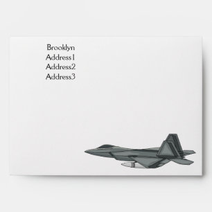 Fighter aircraft cartoon illustration envelope
