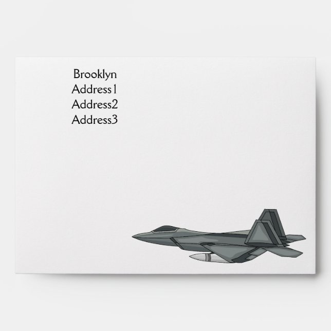 Fighter aircraft cartoon illustration envelope (Front)