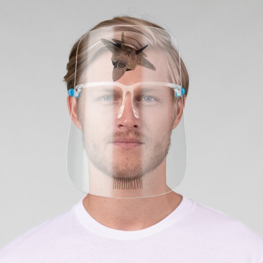 Fighter aircraft cartoon illustration face shield (Insitu)
