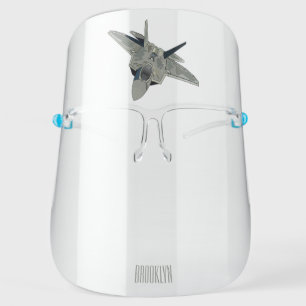 Fighter aircraft cartoon illustration face shield