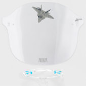 Fighter aircraft cartoon illustration face shield (Front w/Glasses)