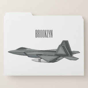 Fighter aircraft cartoon illustration file folder