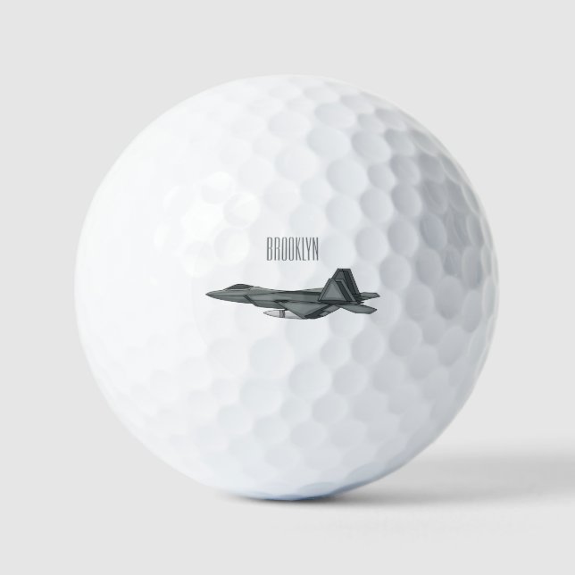 Fighter aircraft cartoon illustration  golf balls (Front)