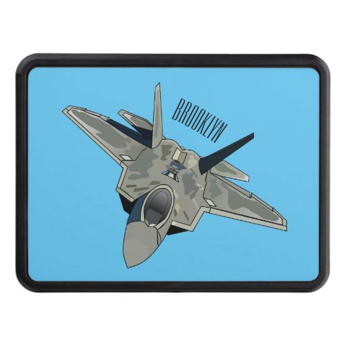 Fighter aircraft cartoon illustration hitch cover