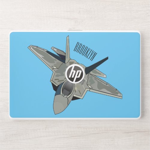 Fighter aircraft cartoon illustration HP laptop skin