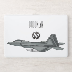 Fighter aircraft cartoon illustration HP laptop skin