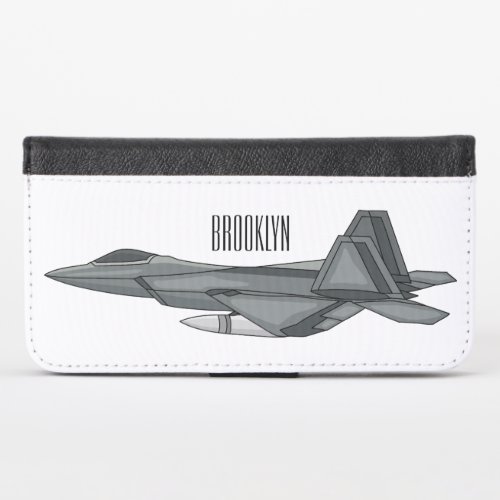 Fighter aircraft cartoon illustration  iPhone x wallet case