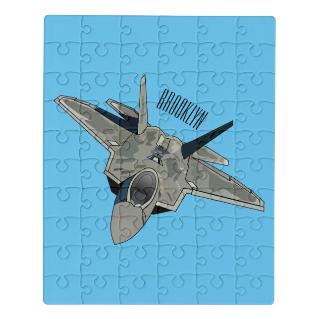 Fighter aircraft cartoon illustration jigsaw puzzle (Puzzle Vertical)