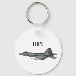 Fighter aircraft cartoon illustration  keychain