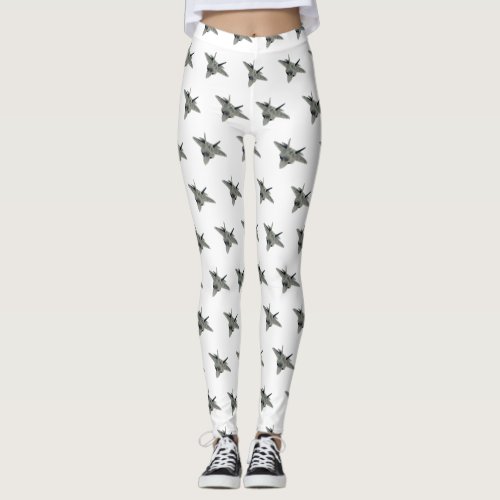 Fighter aircraft cartoon illustration leggings