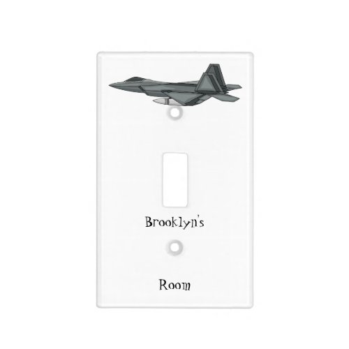 Fighter aircraft cartoon illustration light switch cover