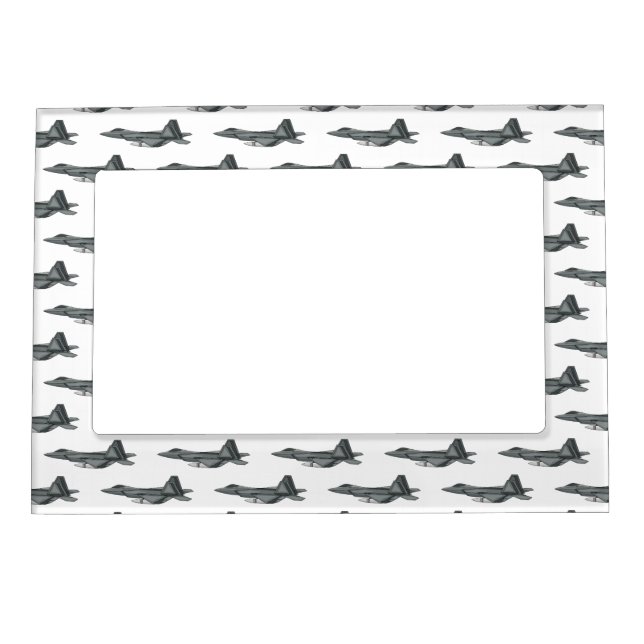 Fighter aircraft cartoon illustration magnetic frame (Front)