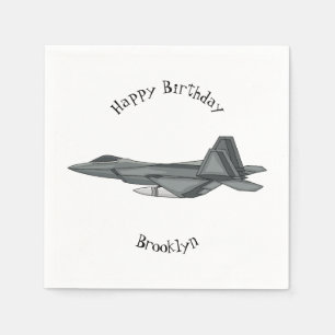 Fighter aircraft cartoon illustration napkins