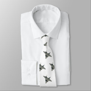 Fighter aircraft cartoon illustration neck tie