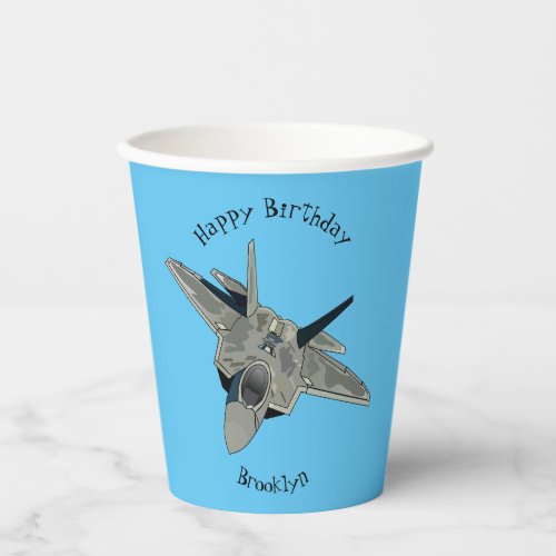 Fighter aircraft cartoon illustration paper cups