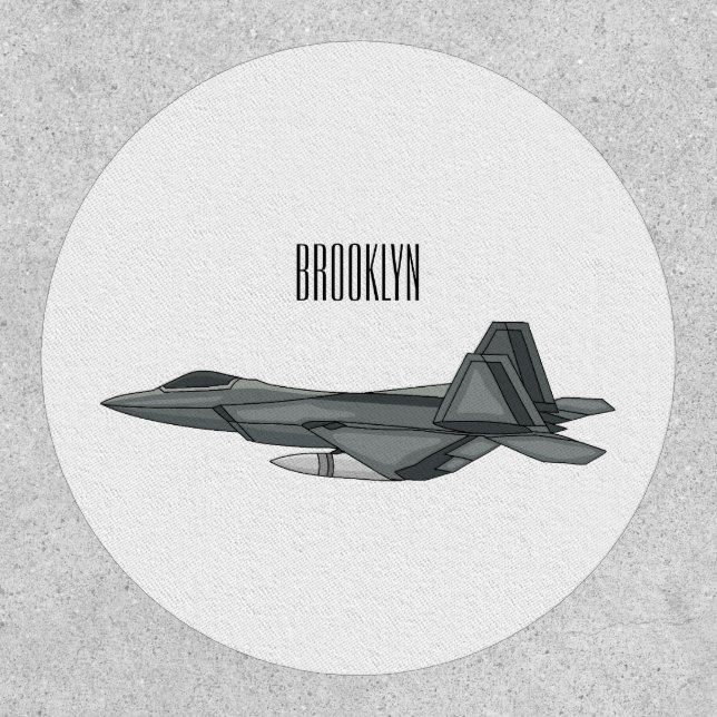 Fighter aircraft cartoon illustration patch (Front)