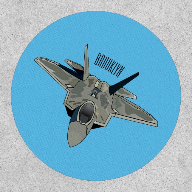 Fighter aircraft cartoon illustration patch (Front)