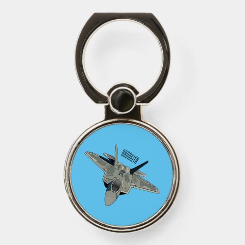 Fighter aircraft cartoon illustration phone ring stand