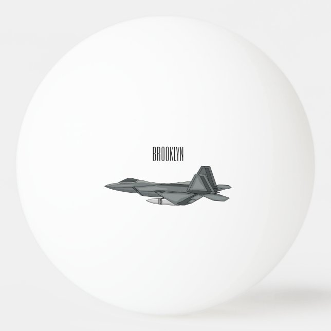 Fighter aircraft cartoon illustration ping pong ball (Front)
