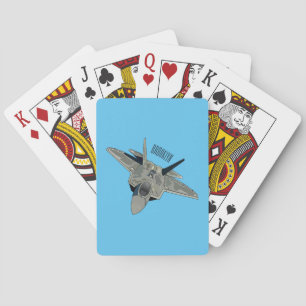Fighter aircraft cartoon illustration poker cards