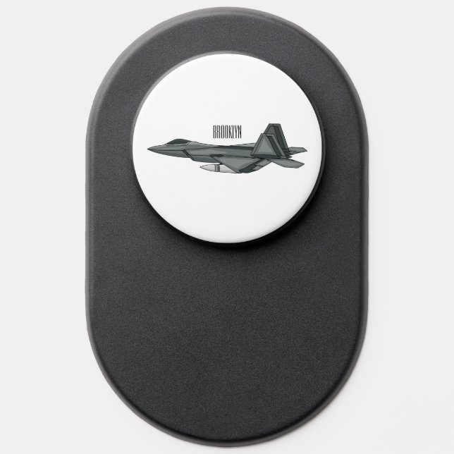 Fighter aircraft cartoon illustration PopSocket (Popsocket)