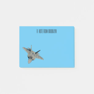 Fighter aircraft cartoon illustration post-it notes
