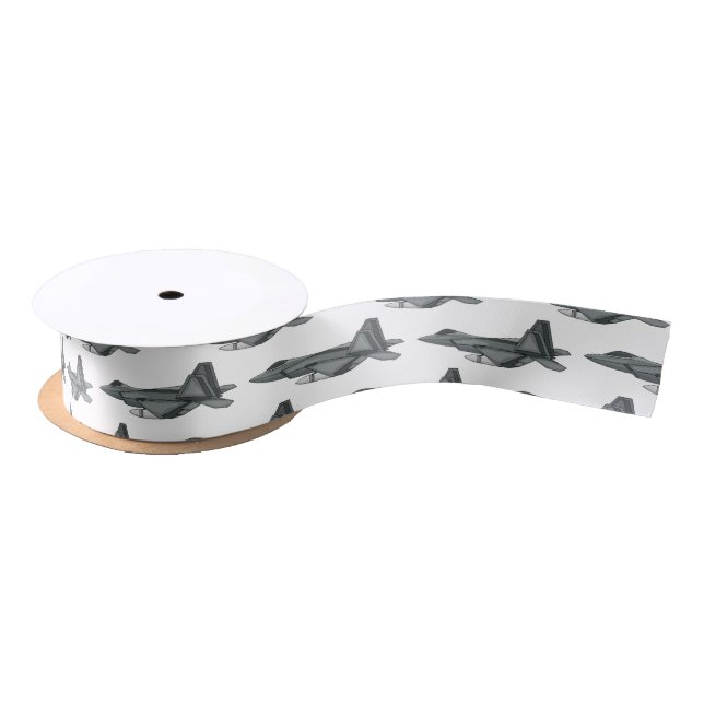 Fighter aircraft cartoon illustration satin ribbon (Spool)