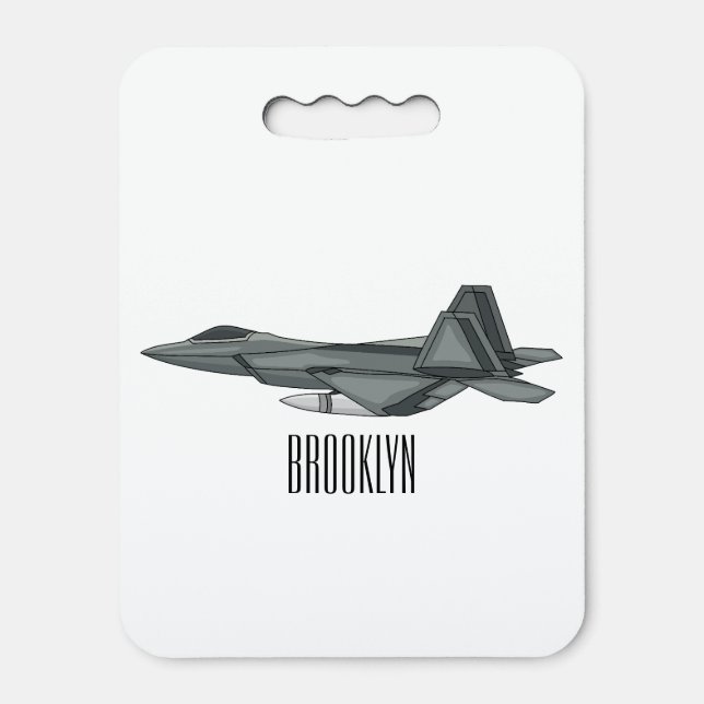 Fighter aircraft cartoon illustration seat cushion (Front Vertical)