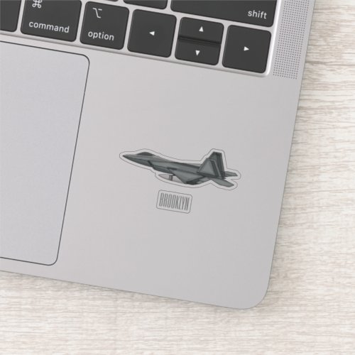 Fighter aircraft cartoon illustration sticker