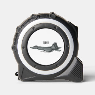 Fighter aircraft cartoon illustration tape measure