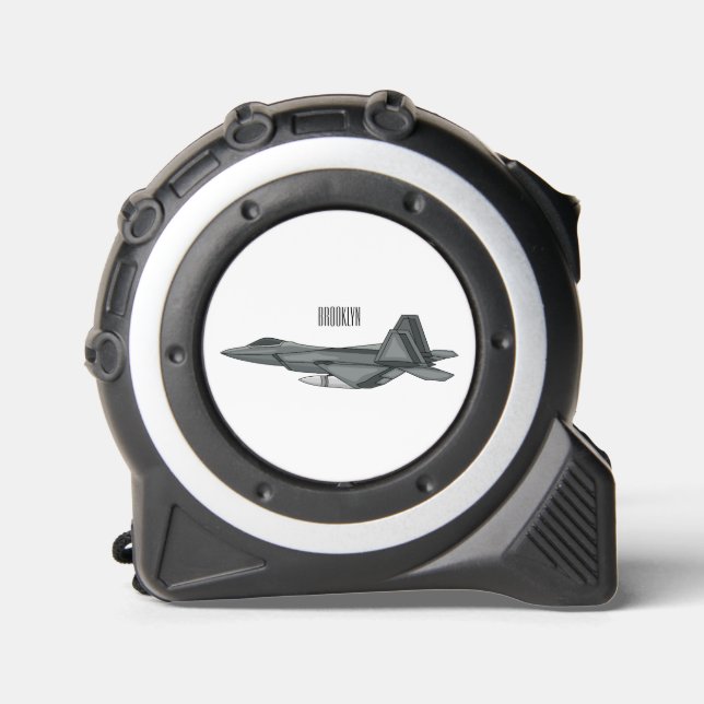 Fighter aircraft cartoon illustration tape measure (Front)