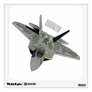 Fighter aircraft cartoon illustration wall decal