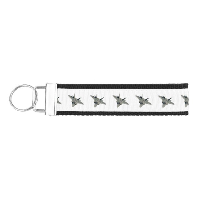 Fighter aircraft cartoon illustration wrist keychain (Keys on Left)