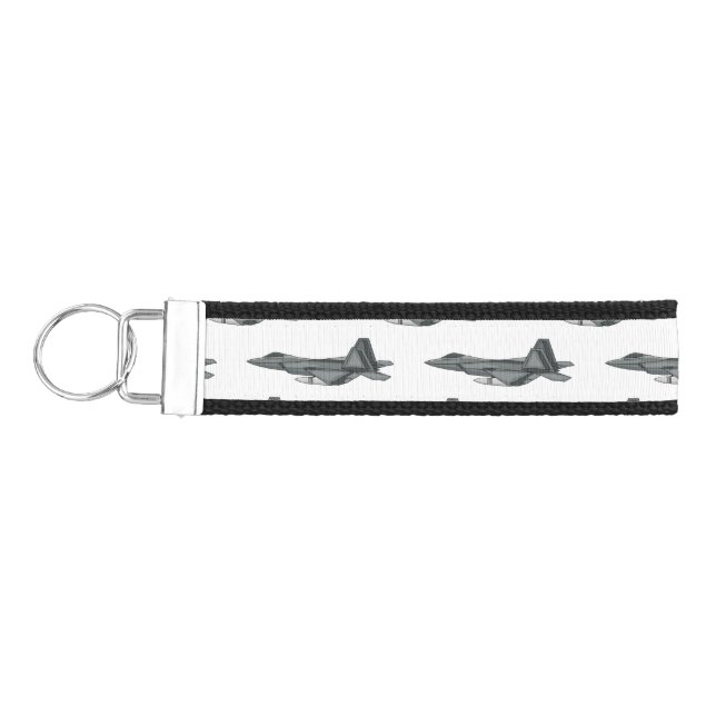 Fighter aircraft cartoon illustration wrist keychain (Keys on Left)