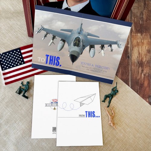 Fighter Airplane Air Force Basic Training Grad Card