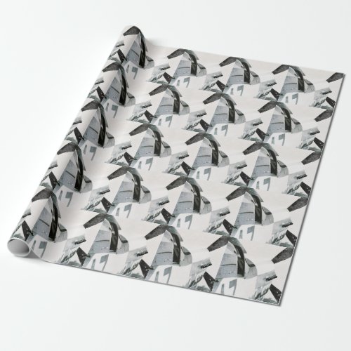 Fighter Airplane BW Gift Wrapping Paper