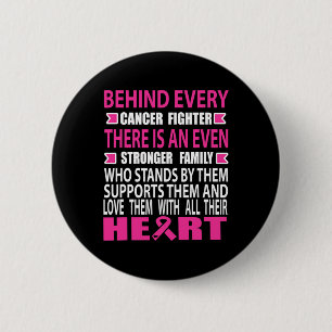Fighter and strong family Breast cancer awareness  Button