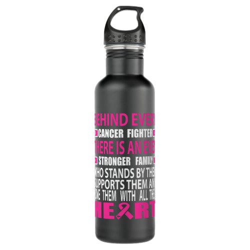 Fighter and strong family Breast cancer awareness  Stainless Steel Water Bottle